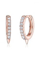 stunning tiny silver spike kids huggie earrings